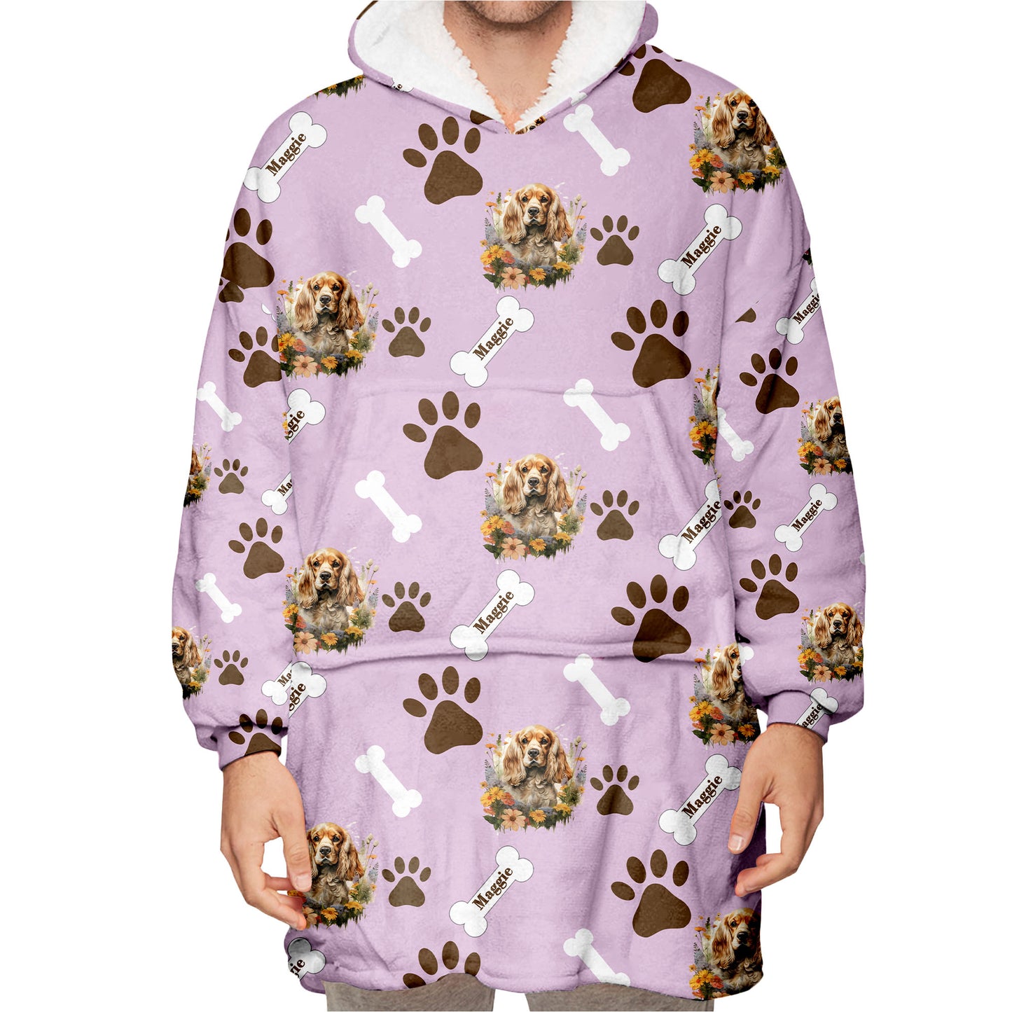 Personalized Pet Flower Blanket Hoodie