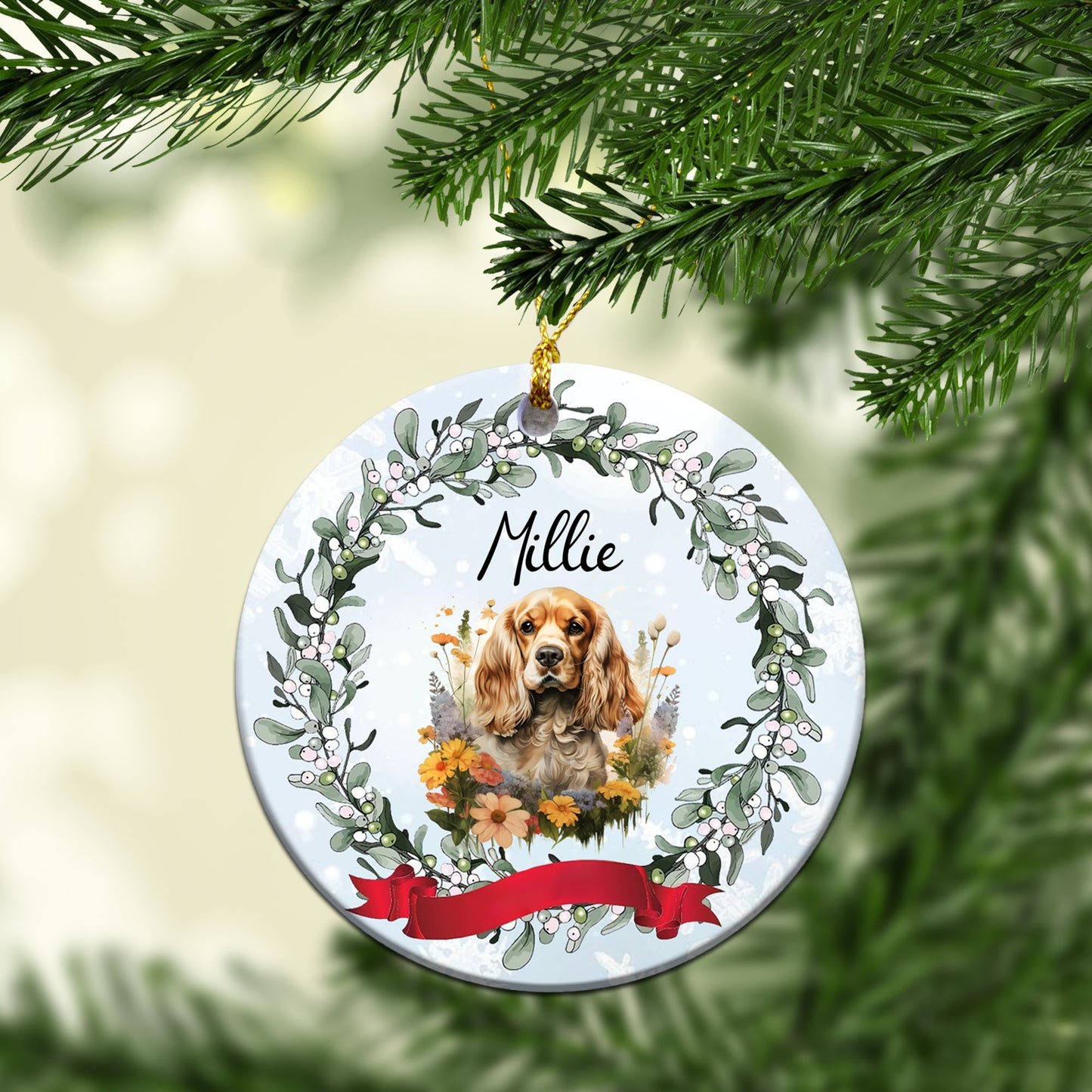 Personalized Pet flower Custom Ceramic Ornament