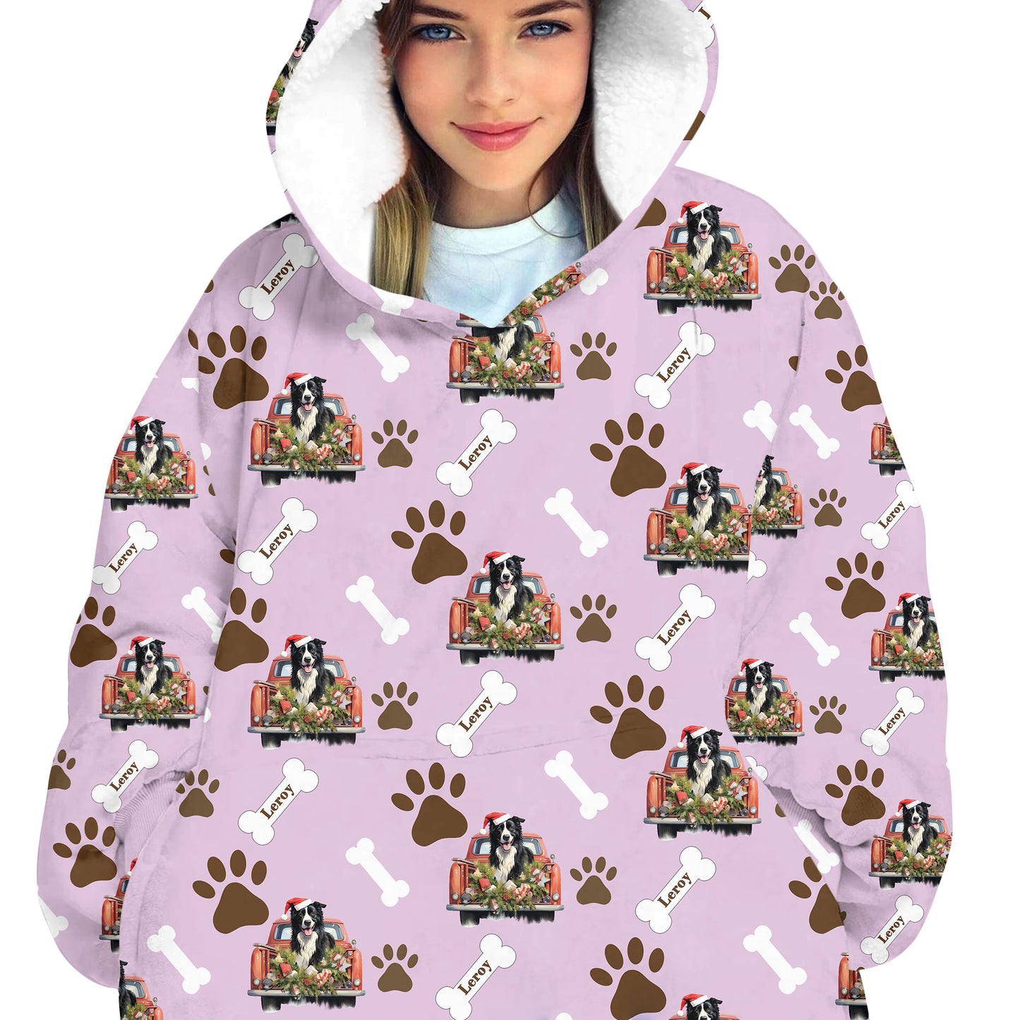 Personalized Dog Car Blanket Hoodie