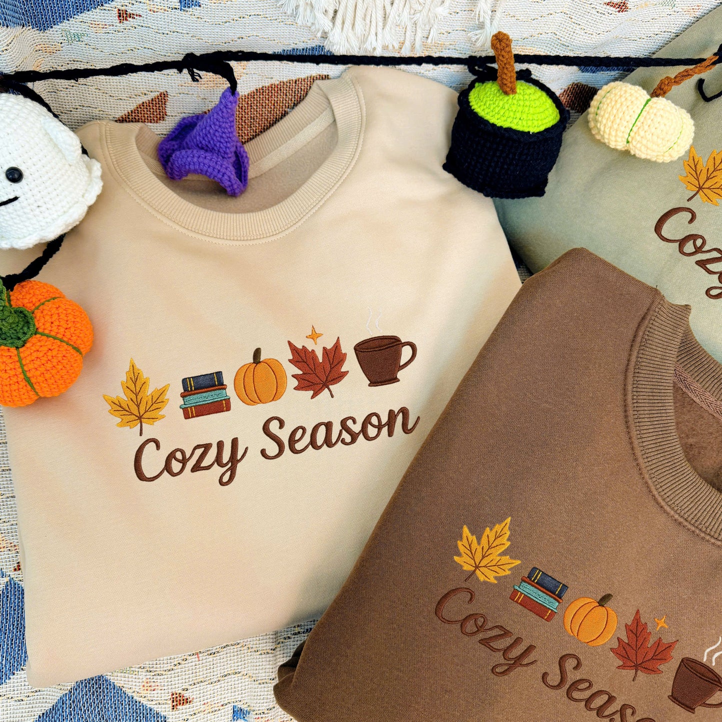 Halloween Personalized Embroidered Cozy Season Hoodie Sweatshirt T-Shirt