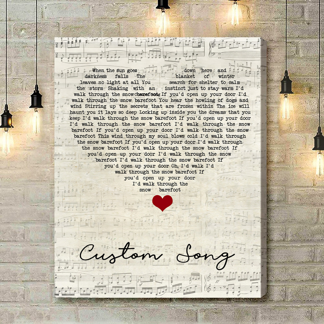 Custom Song Lyric Framed Canvas All Over Print