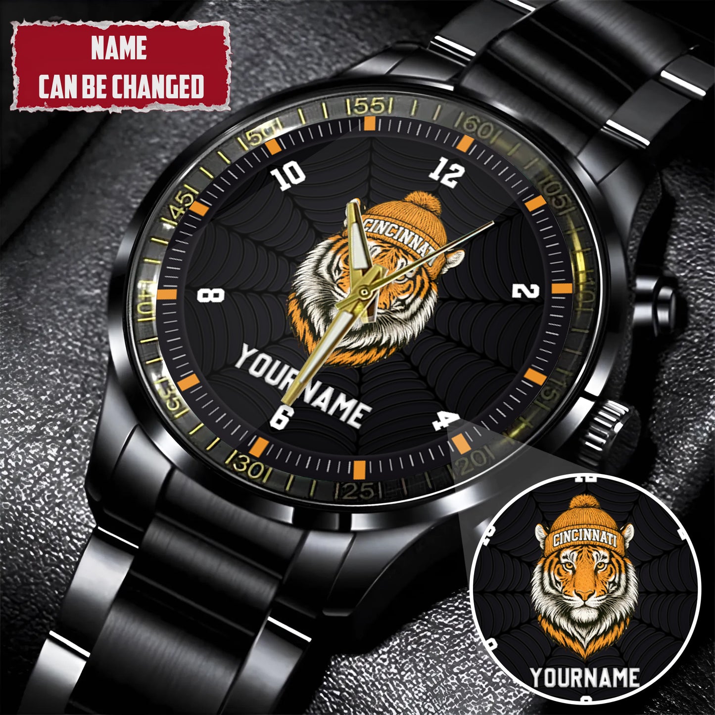 Personalized Retro Mascot Football Custom Name Watch Father's Day Gift For Him