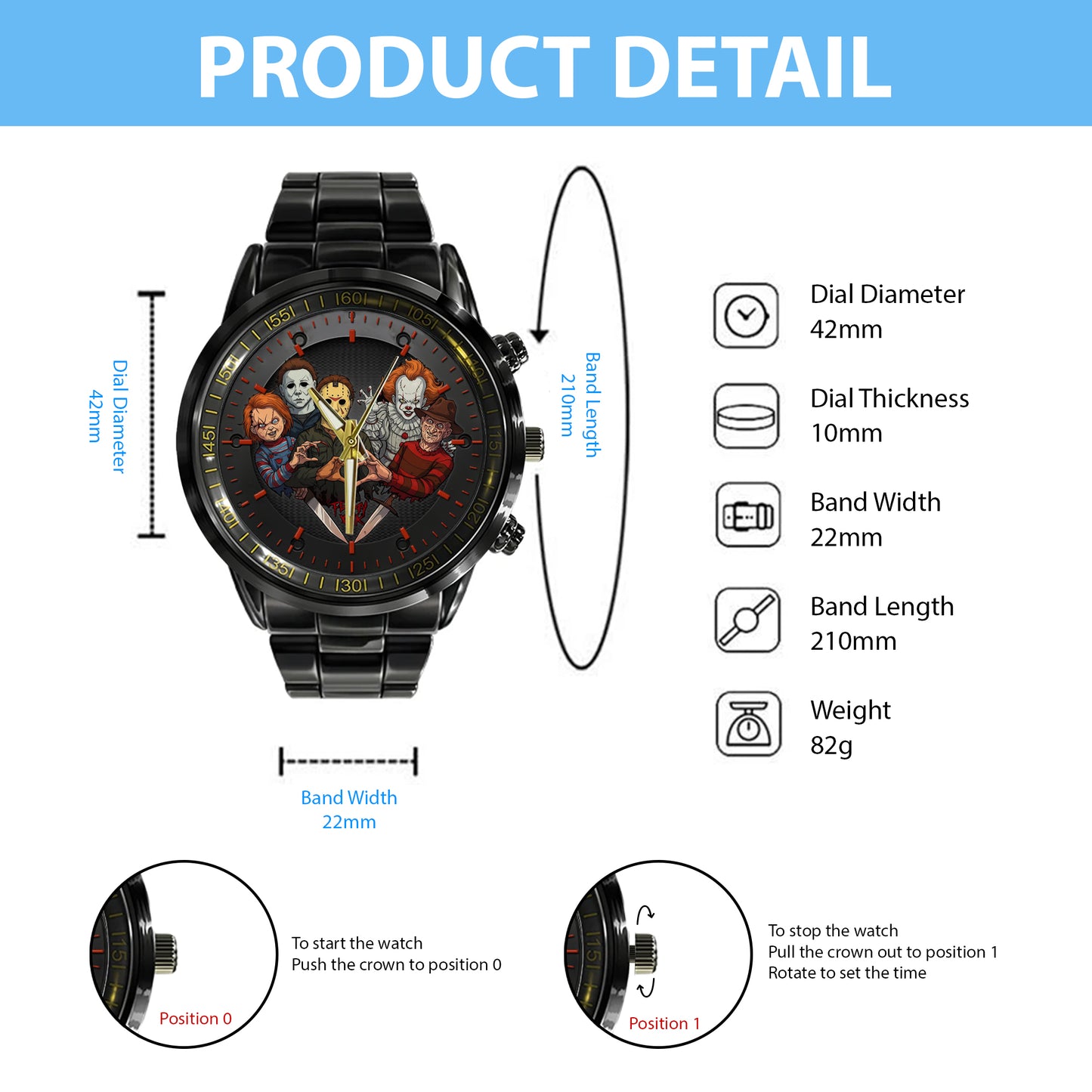 Halloween Horror Personalized Quartz Watch