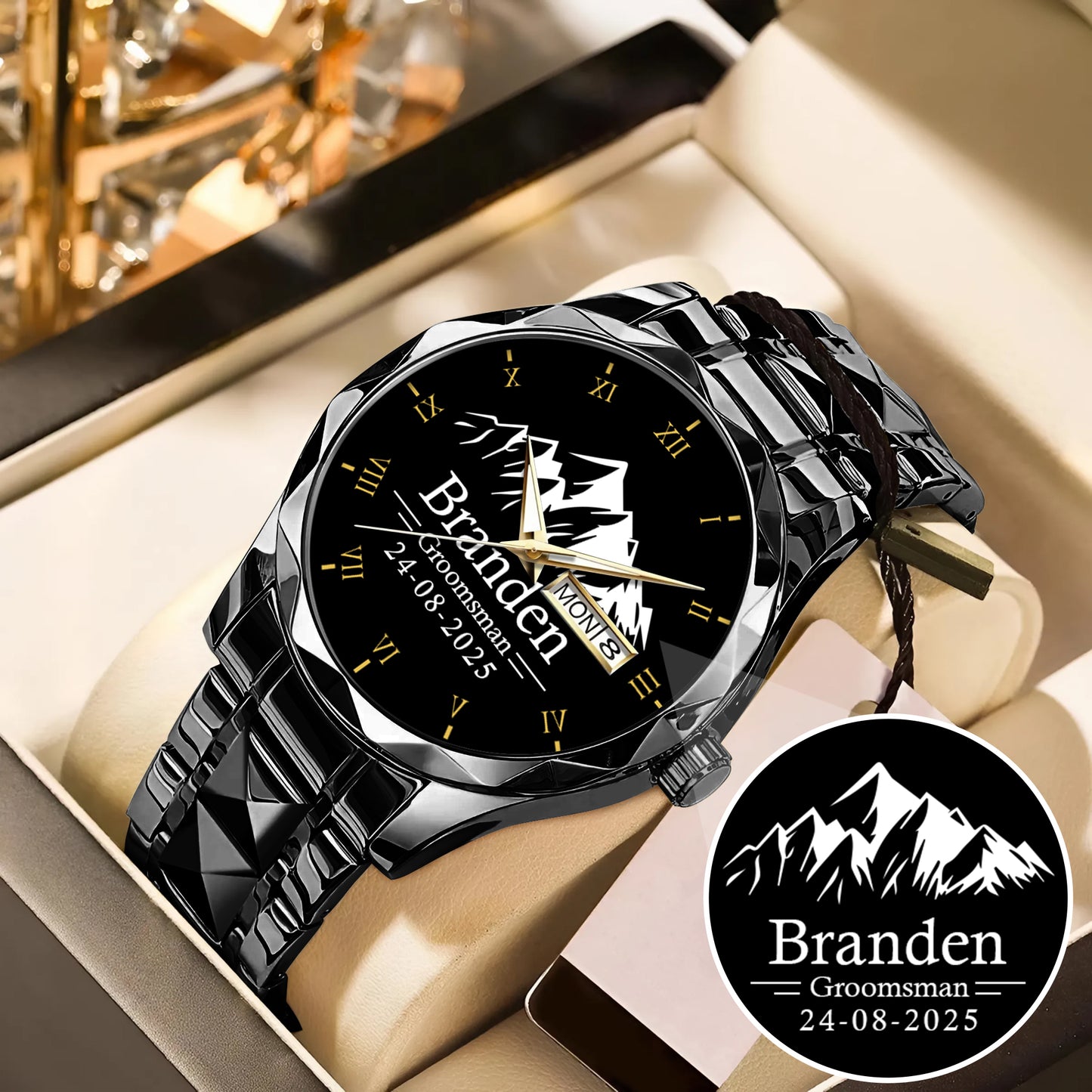 Personalized Groomsman Silver Mountain Limited Edition Watch Gift For Him