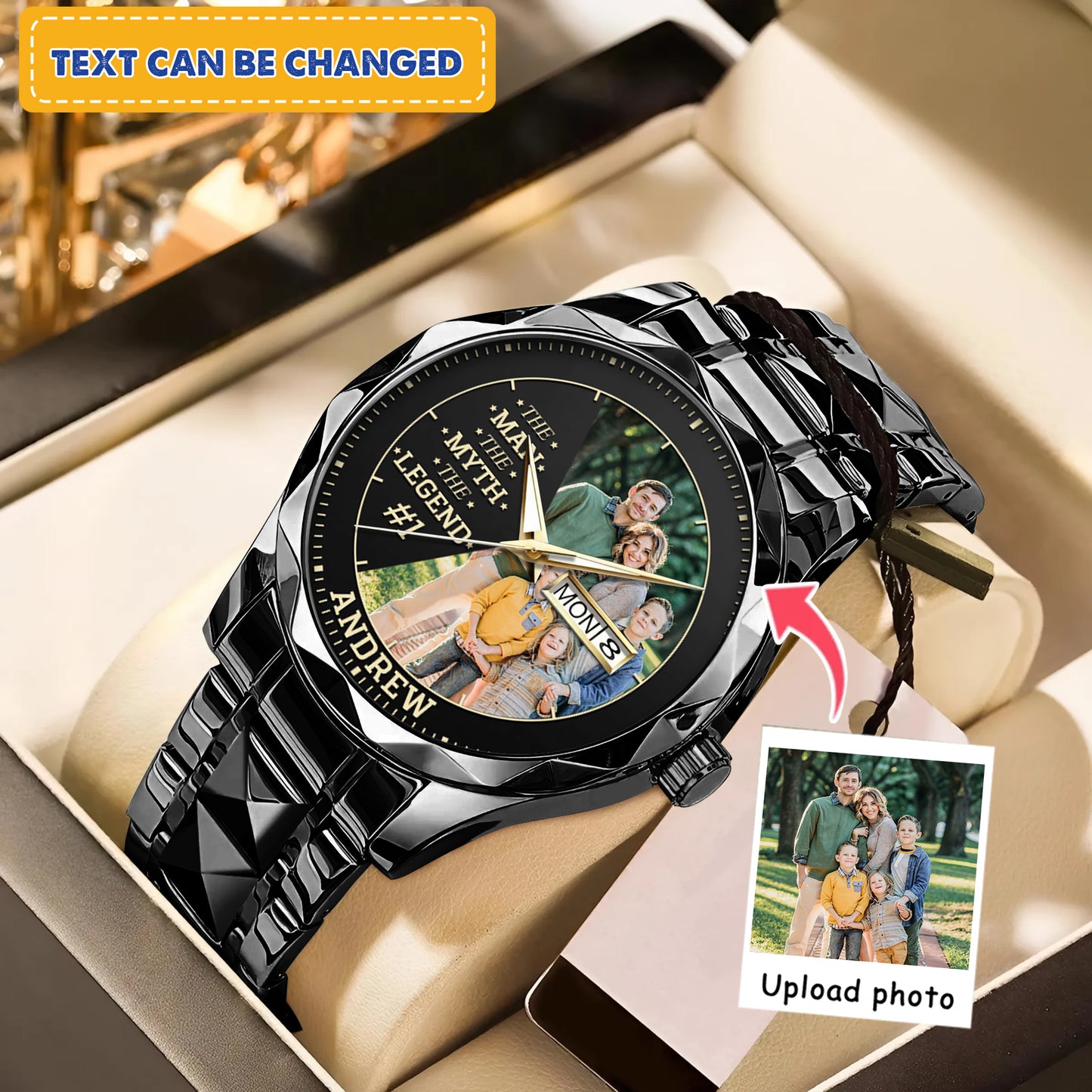 Personalized Family Photo The Man The Myth The Legend Watch Father's Day Gift For Dad