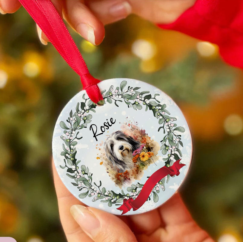 Personalized Pet flower Custom Ceramic Ornament