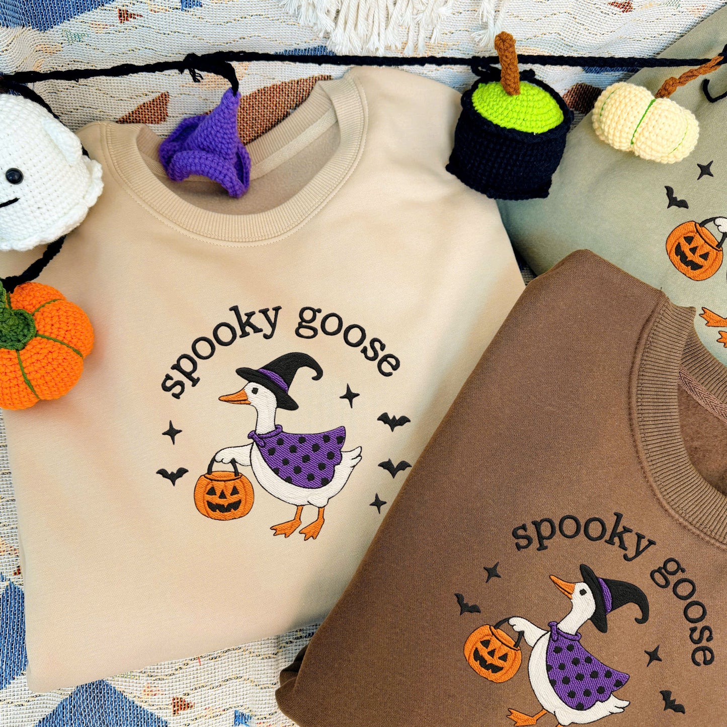 Halloween Personalized Embroidered Spooky Goose Hoodie Sweatshirt T-Shirt