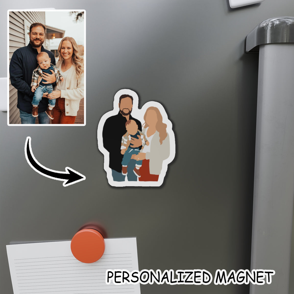 Personalized Family Photo Die-Cut Magnets