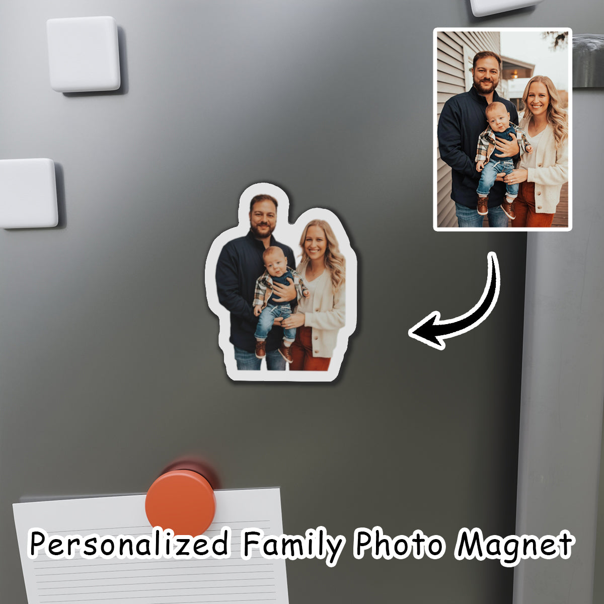 Personalized Family Photo Die-Cut Magnets