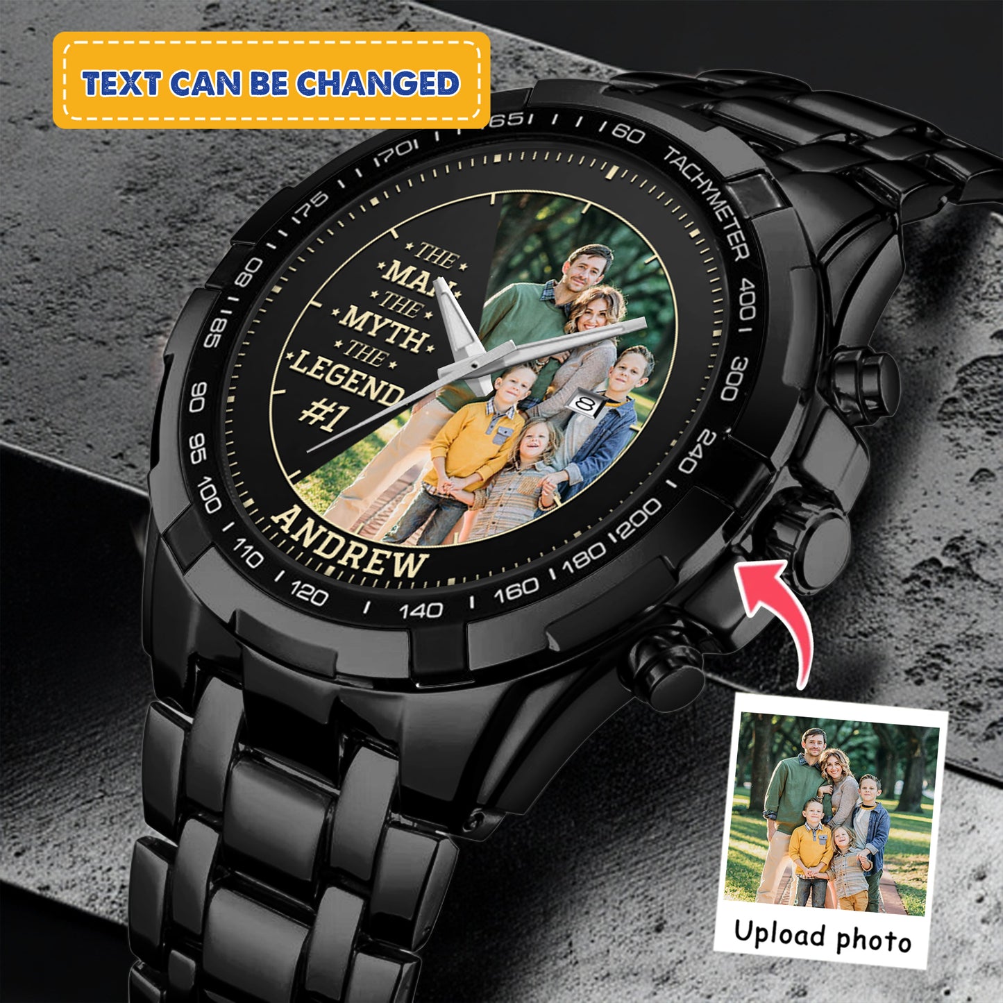 Personalized Family Photo The Man The Myth The Legend Watch Father's Day Gift For Dad
