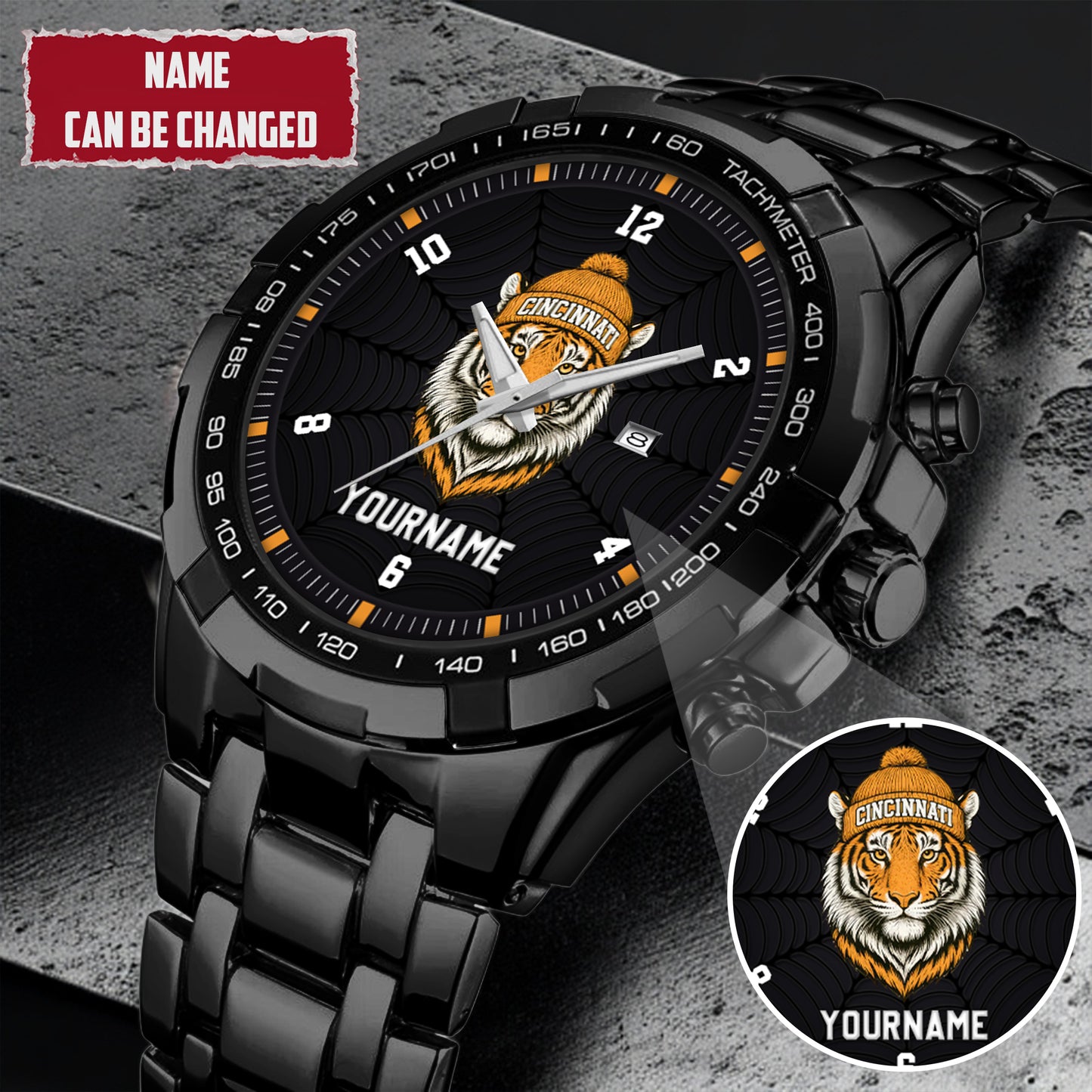 Personalized Retro Mascot Football Custom Name Watch Father's Day Gift For Him
