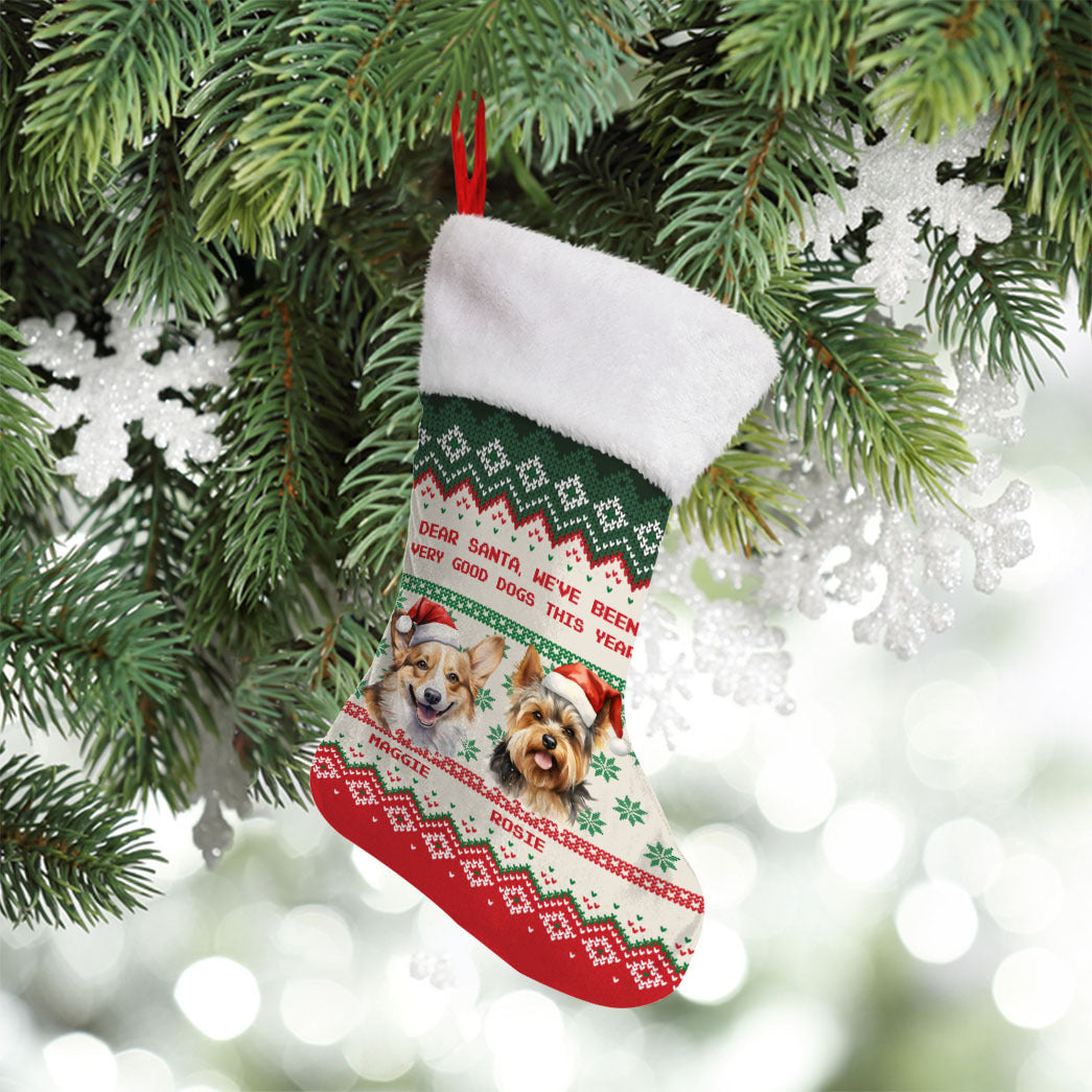 Personalized Pet Dog Cat Dear Santa Imitation Knitted Stockings