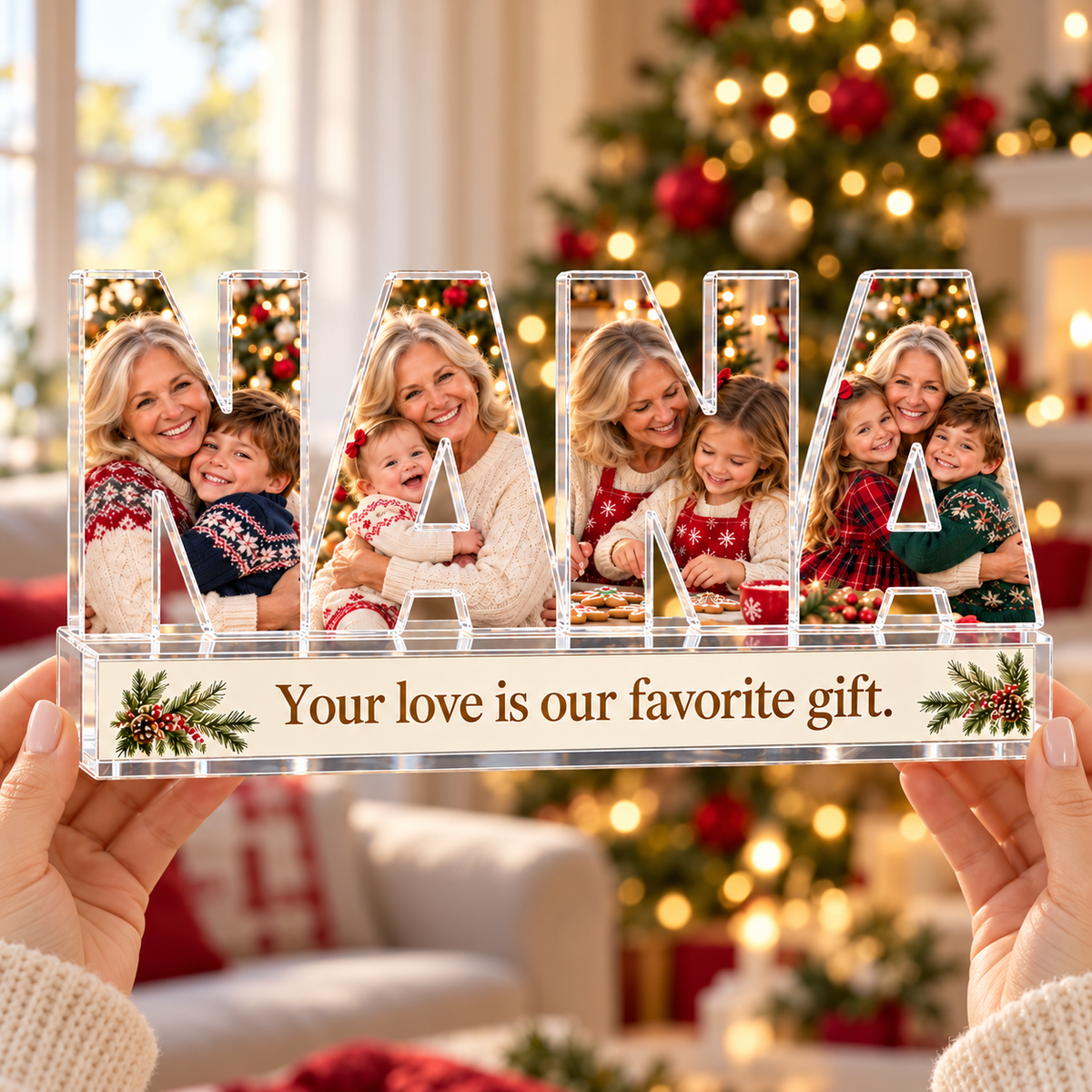 Personalized NANA Family Photo Acrylic Keepsake – Custom Picture Christmas Gift