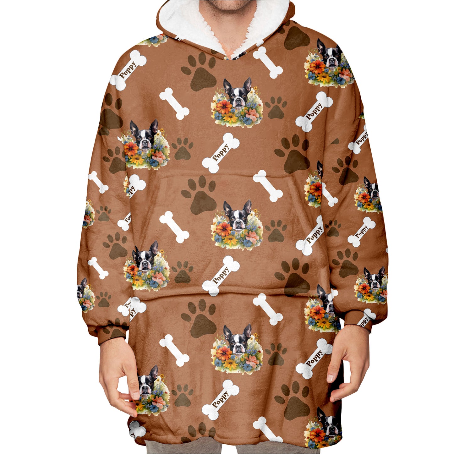 Personalized Pet Flower Blanket Hoodie