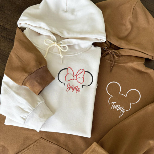 Valentine Personalized Embroidered Couple Hoodie Sweatshirt T-Shirt