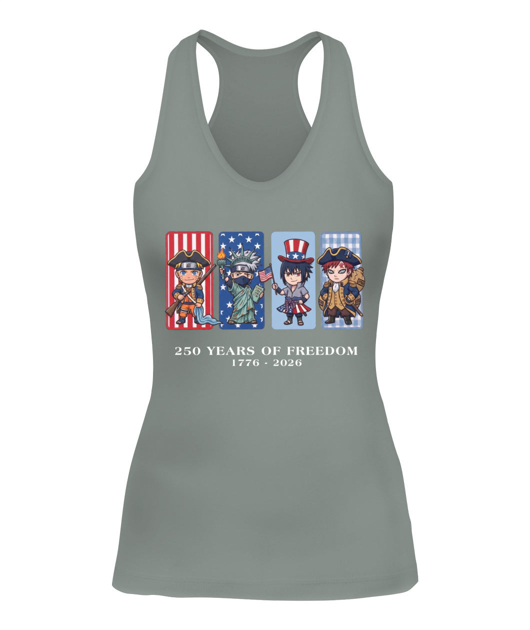 Naruto 250 Years of Freedom 1776–2026 Patriotic Printed Graphic Hoodie Sweatshirt T-Shirt