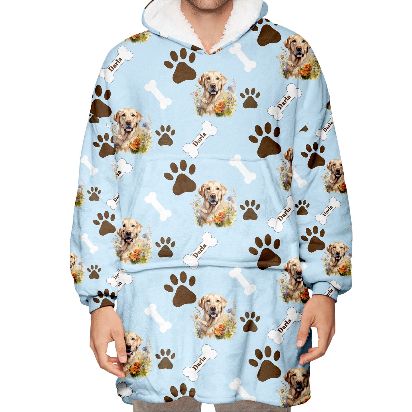 Personalized Pet Flower Blanket Hoodie