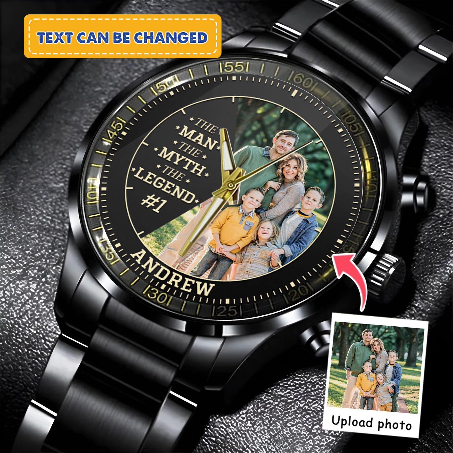 Personalized Family Photo The Man The Myth The Legend Watch Father's Day Gift For Dad