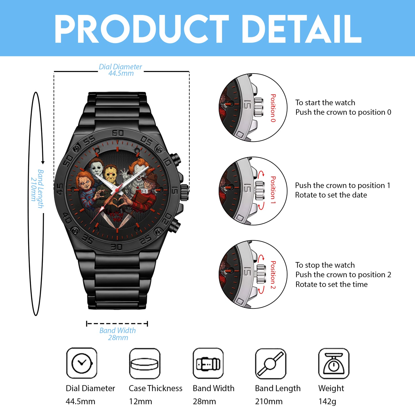 Halloween Horror Personalized Quartz Watch
