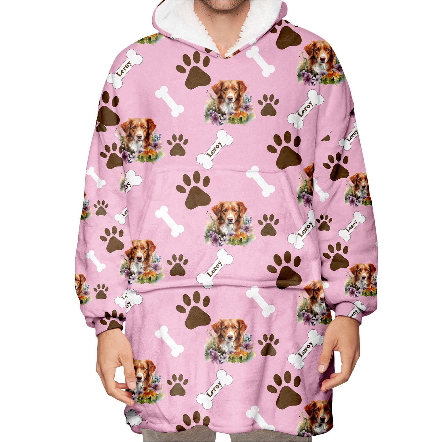 Personalized Pet Flower Blanket Hoodie