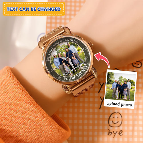 The Best Family Personalized Photos Mesh Strap Quartz Watch