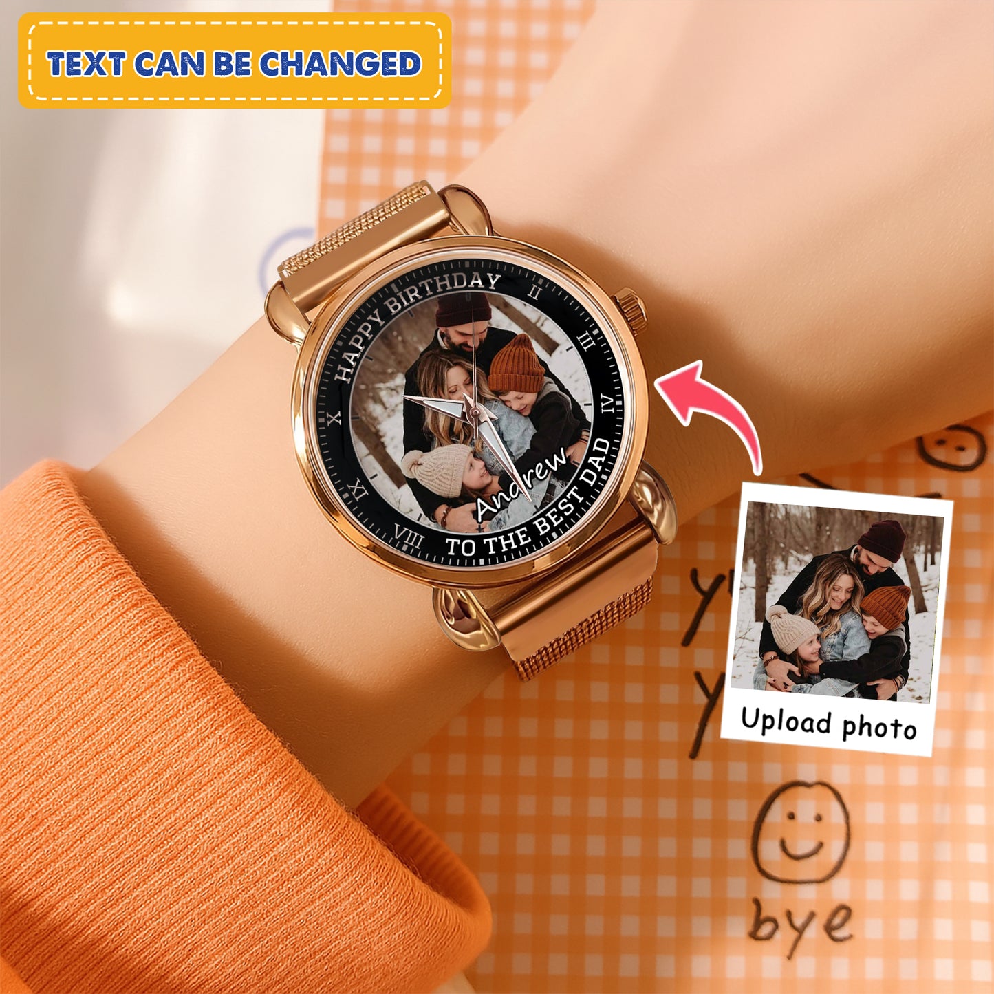 The Best Family Personalized Photos Mesh Strap Quartz Watch