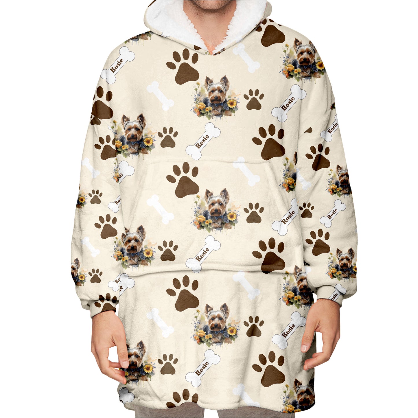 Personalized Pet Flower Blanket Hoodie