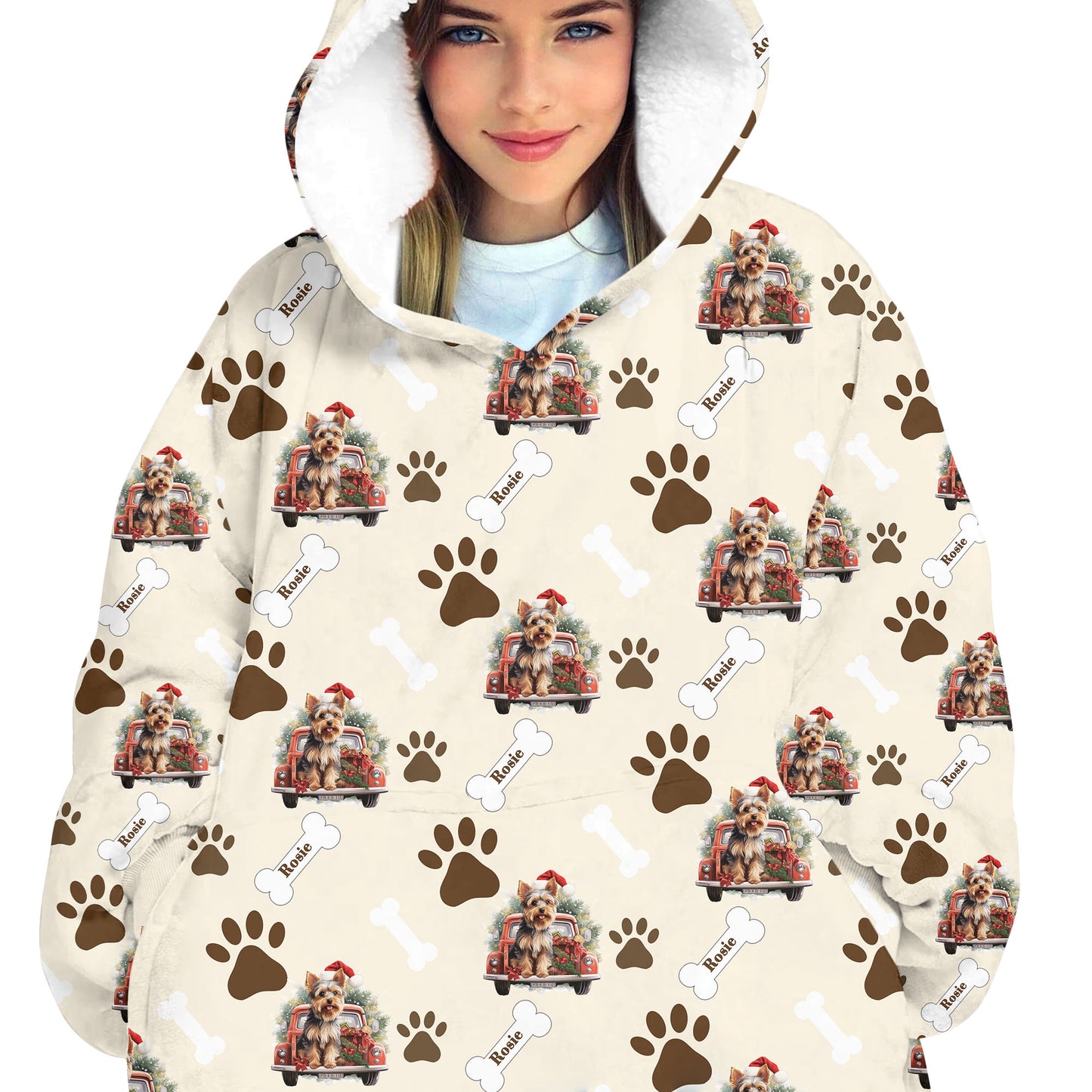 Personalized Dog Car Blanket Hoodie