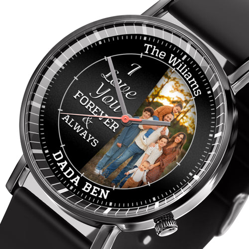 Personalized Family Photo I Love You Forever & Always Watch Mother's Day Gift For Mom