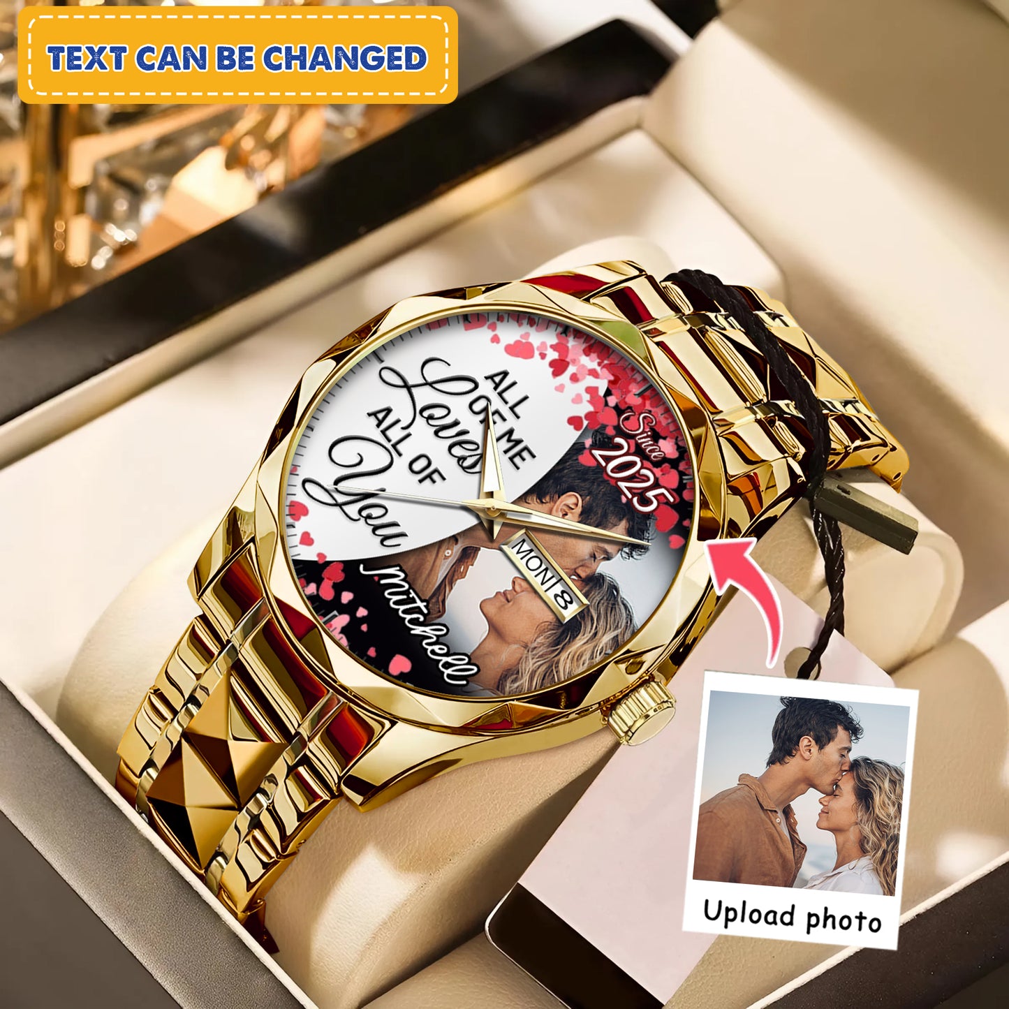 Personalized Love Blooms Photo Keepsake Memory Watches