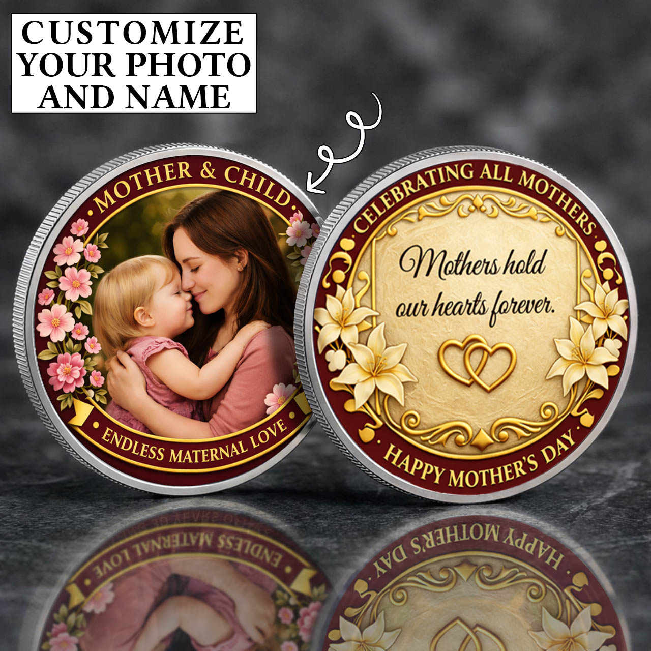 Mother's Day Mother & Child Printed Commemorative Coin