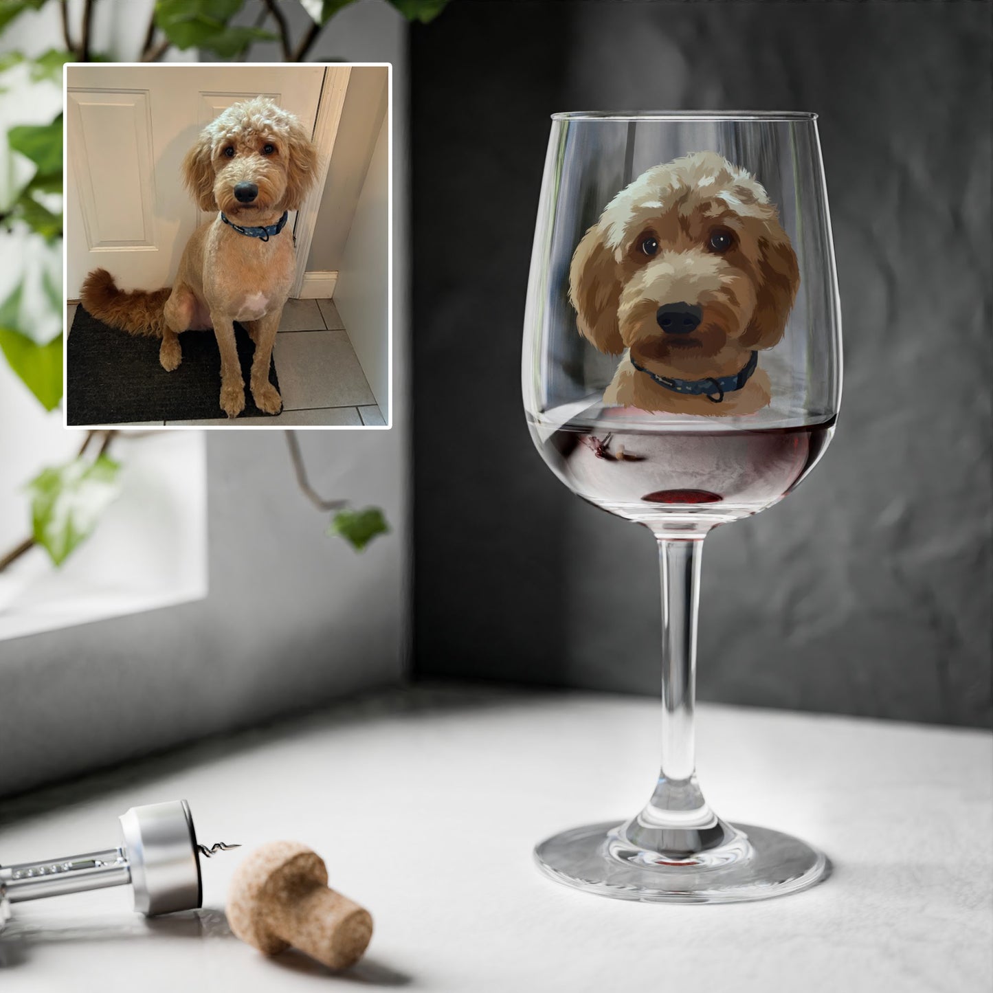 Personalized Pet Dog Cat 12Oz Wine Glass