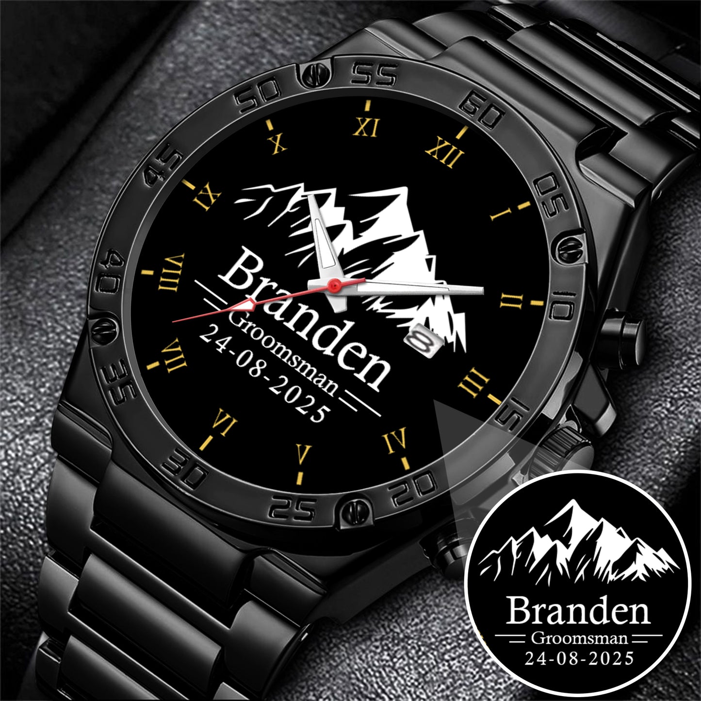 Personalized Groomsman Silver Mountain Limited Edition Watch Gift For Him