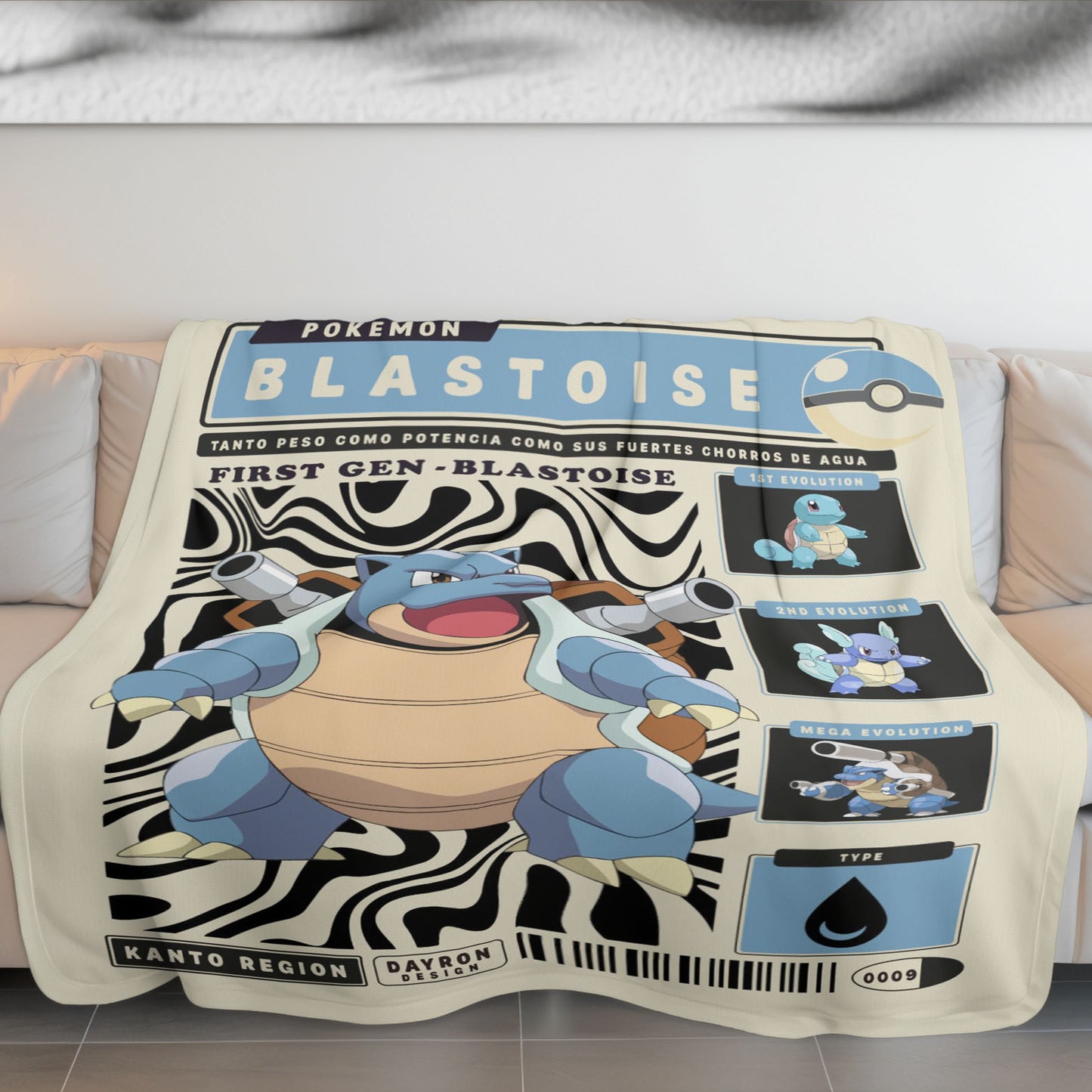 Anime PKM Blastoise Blanket Holiday Gift