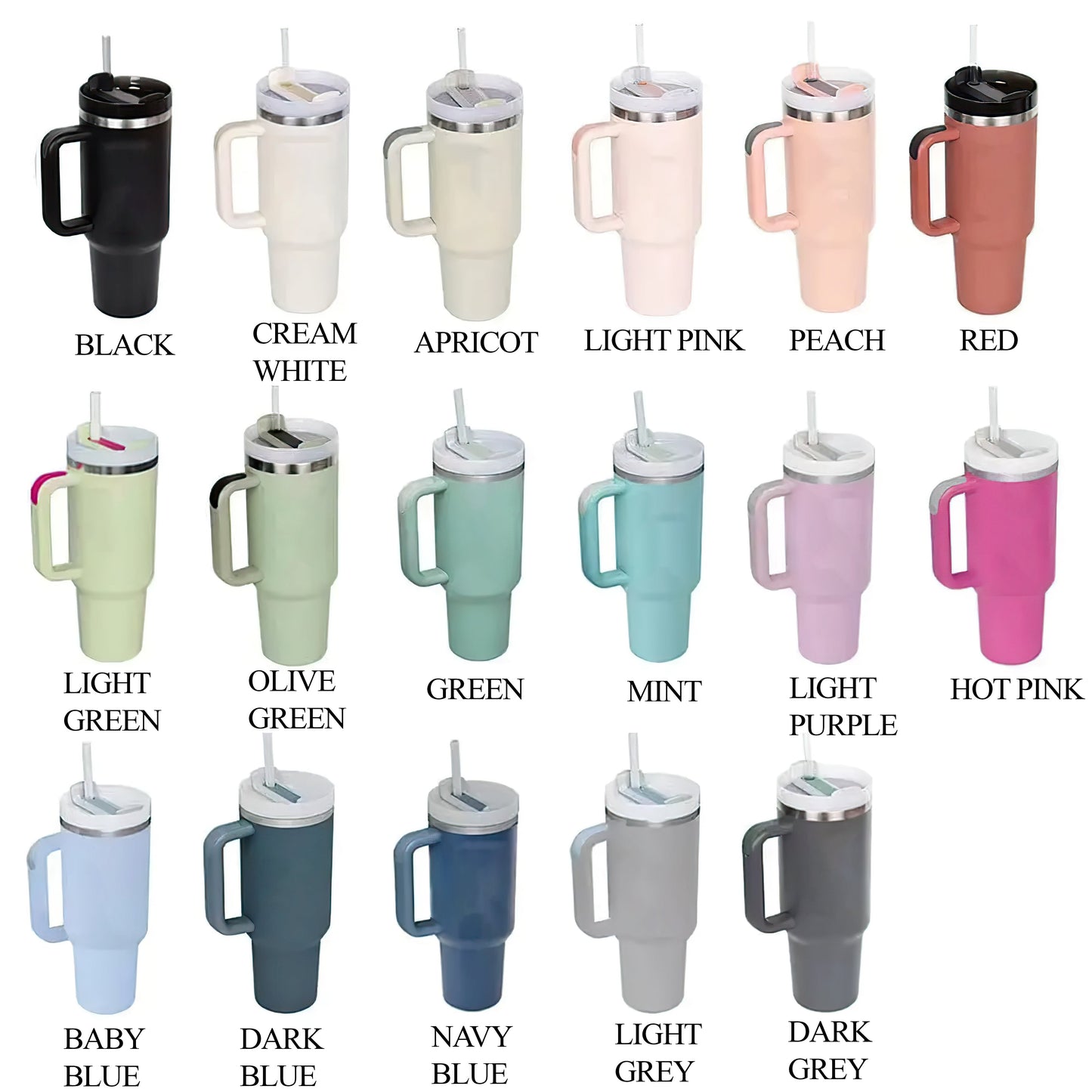 Pet Dog Cat Personalized Text 40oz Insulated Mug with Handle and Straw Stainless Steel Custom Travel Cup Gift for Family Friends Couples