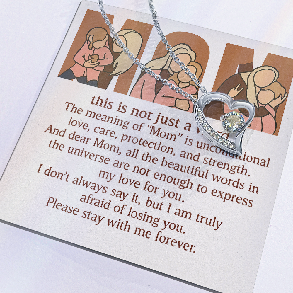 Personalized Forever Love Necklace with 3 Family Photos for Mom