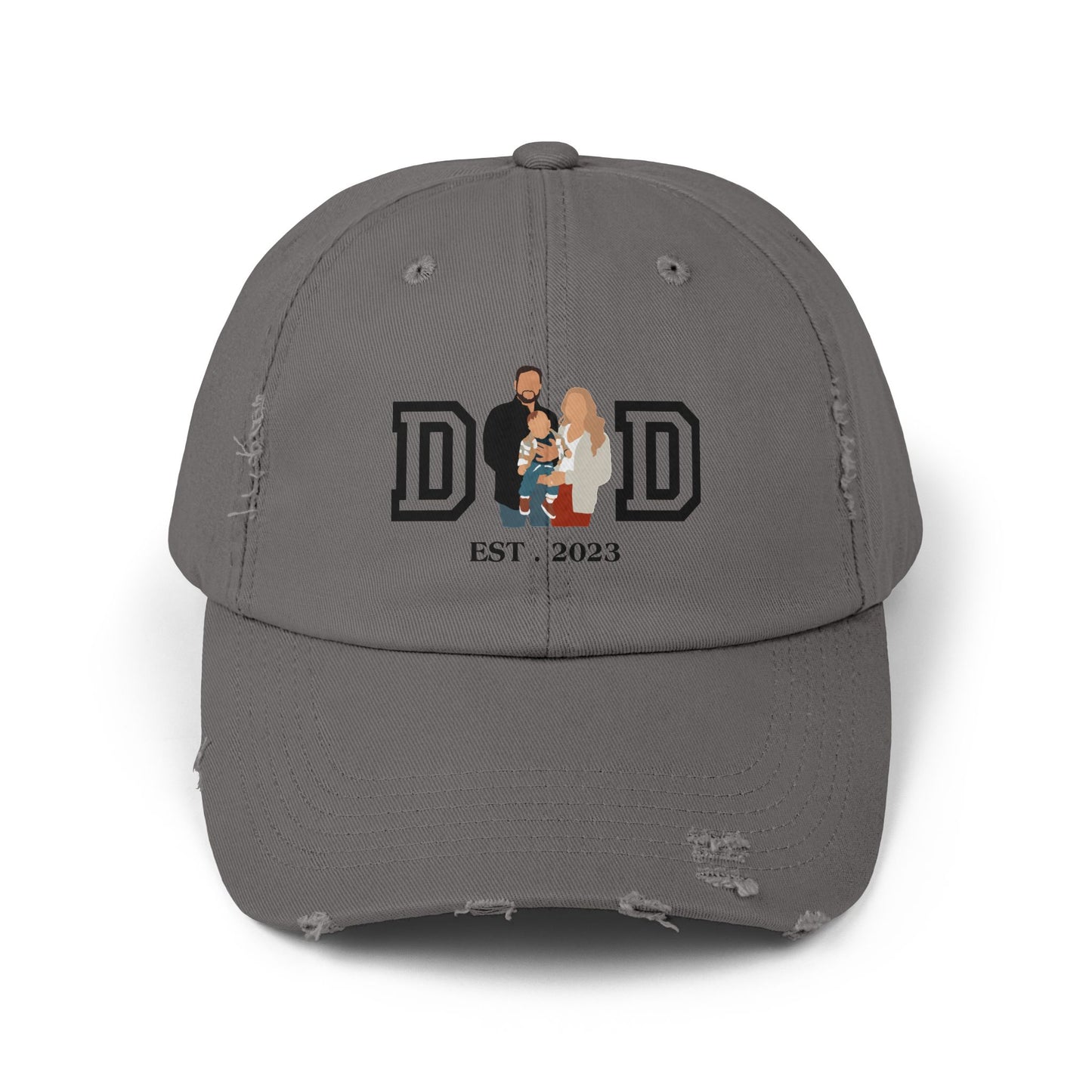 Custom DAD EST Unisex Distressed Cap
