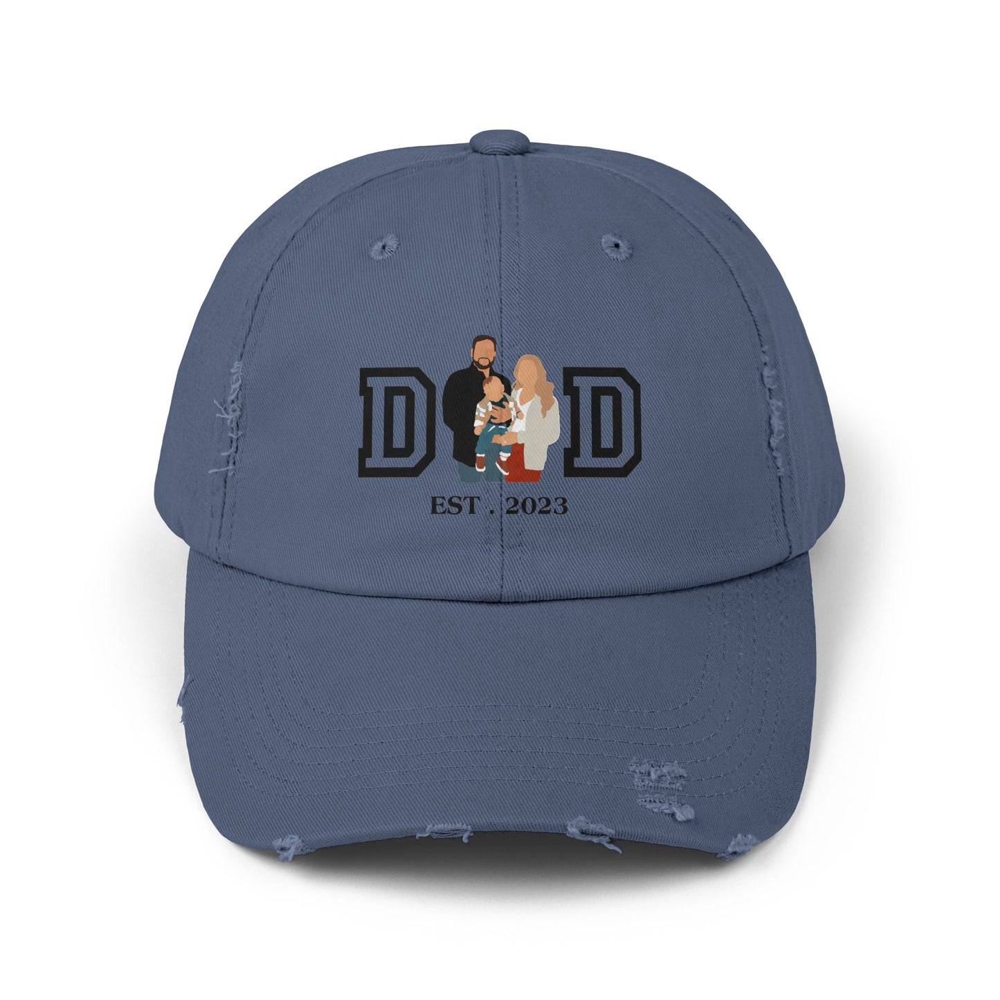 Custom DAD EST Unisex Distressed Cap