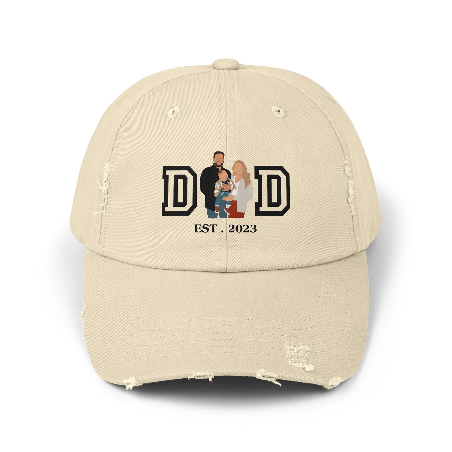 Custom DAD EST Unisex Distressed Cap