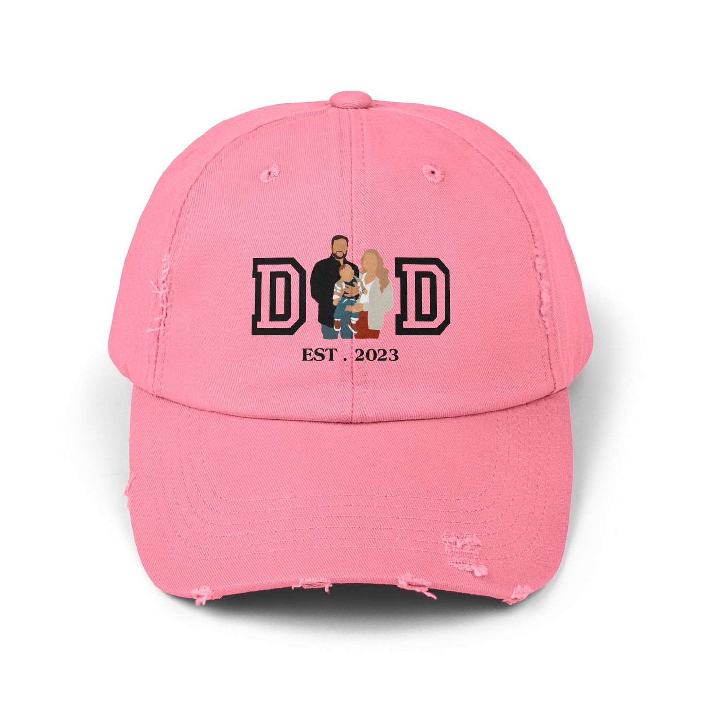 Custom DAD EST Unisex Distressed Cap