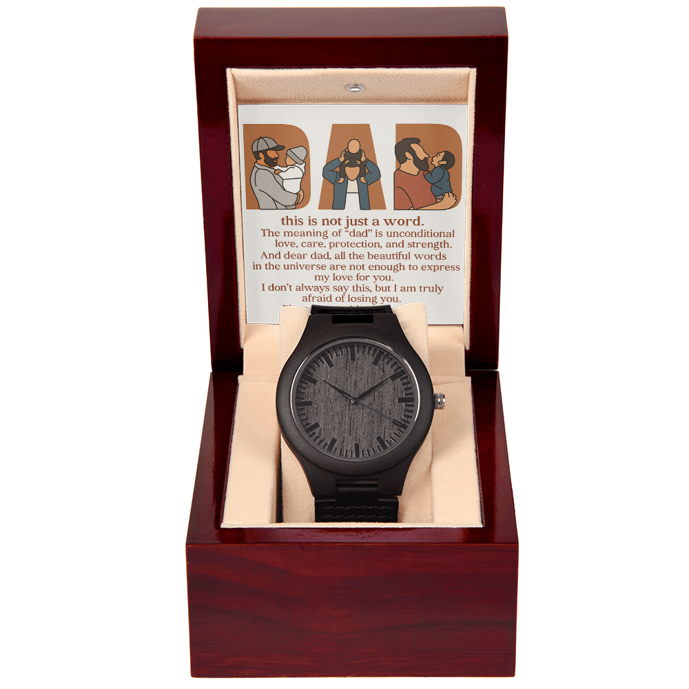 Personalized Wooden Watch with 3 Family Photos for Dad