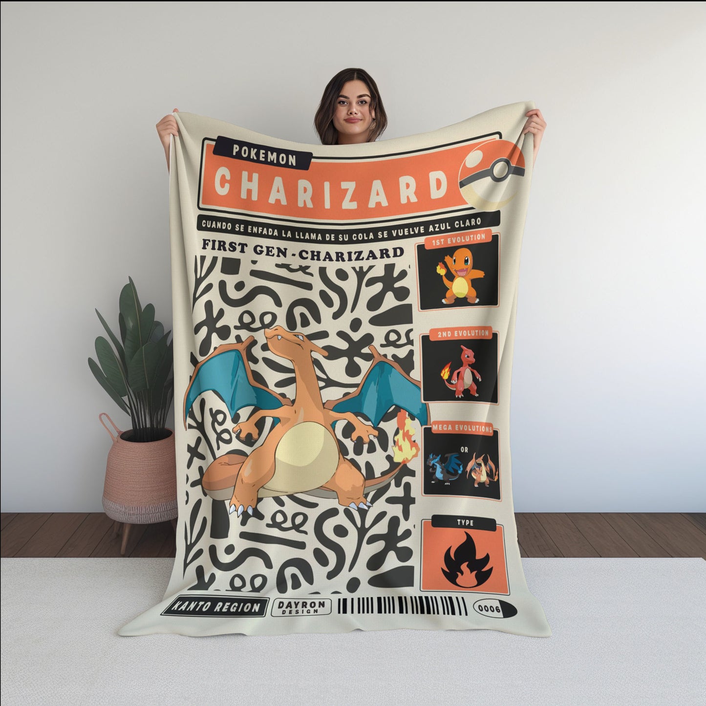 Anime PKM Charizard Blanket Holiday Gift