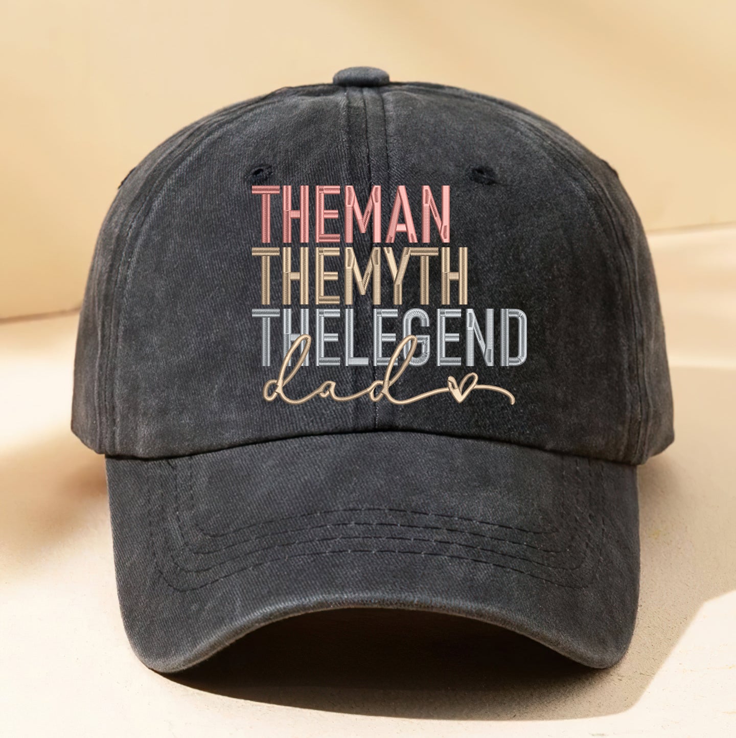 Father's Day Personalized Embroidered The Man The Myth The Legend Dyed Cap