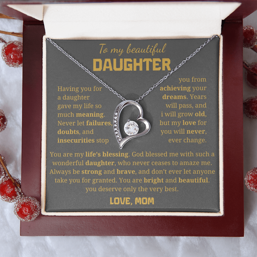 To My Beautiful Daughter Forever Love Necklace