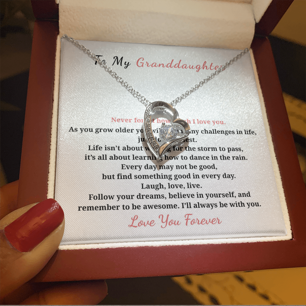 To My Granddaughter Forever Love Necklace
