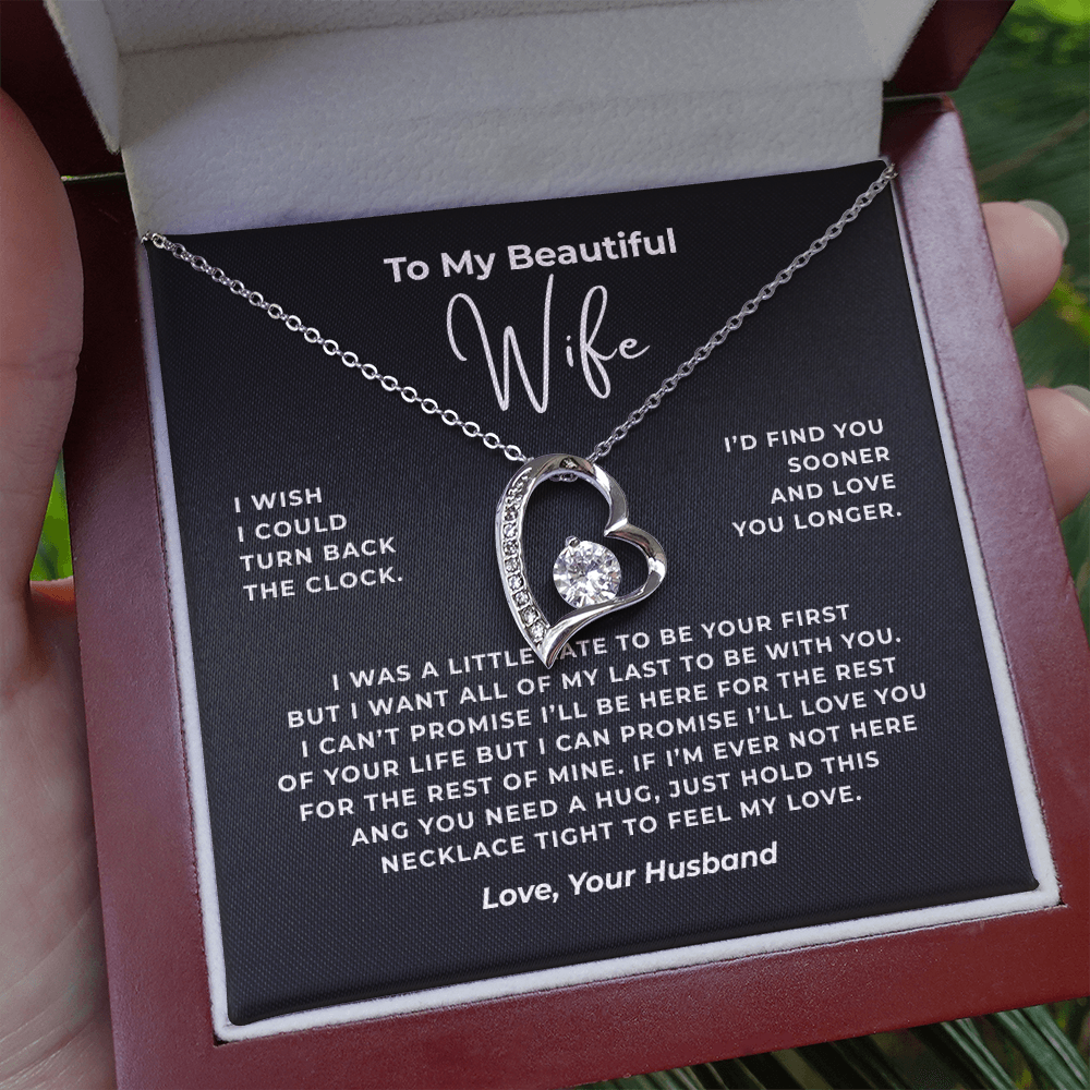 To My Beautiful Wife Interlocking Hearts Necklace