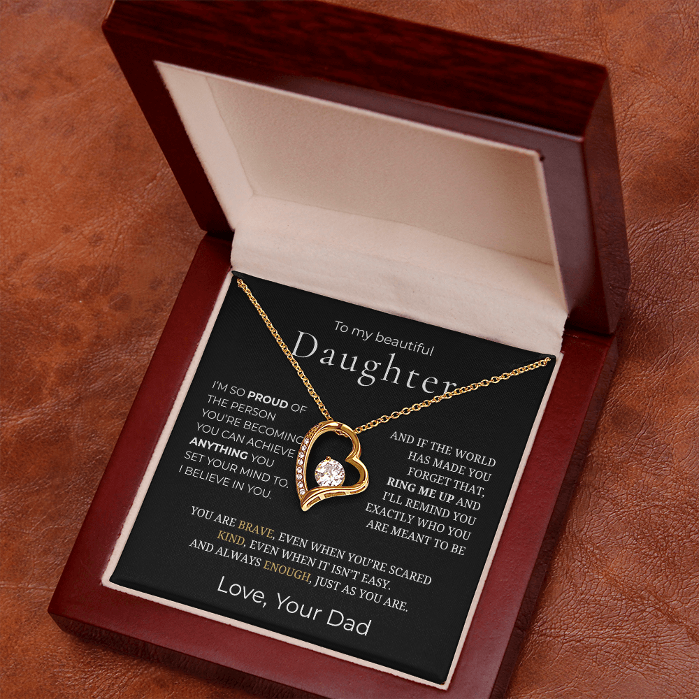 To My Daughter Forever Love Necklace