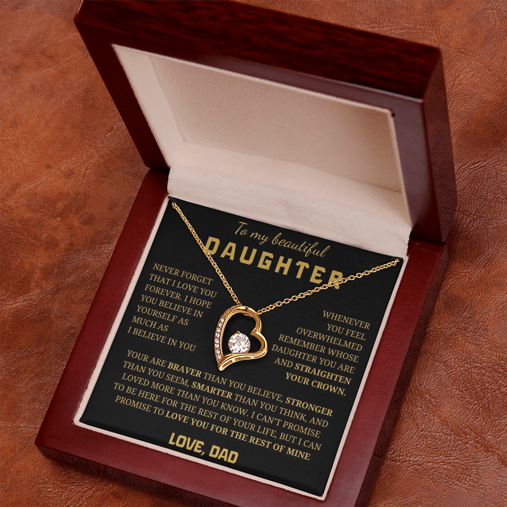 To My Beautiful Daughter Forever Love Necklace