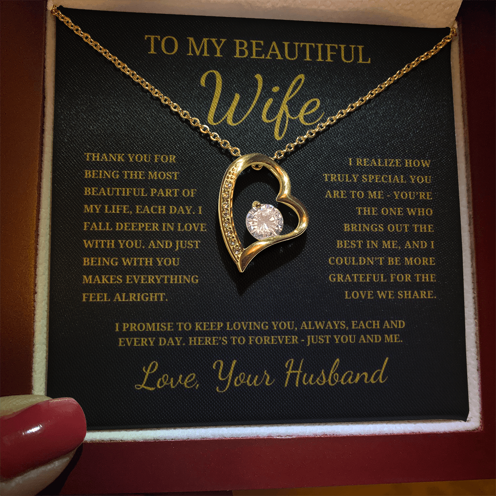 To My Beautiful Wife Forever Love Necklace