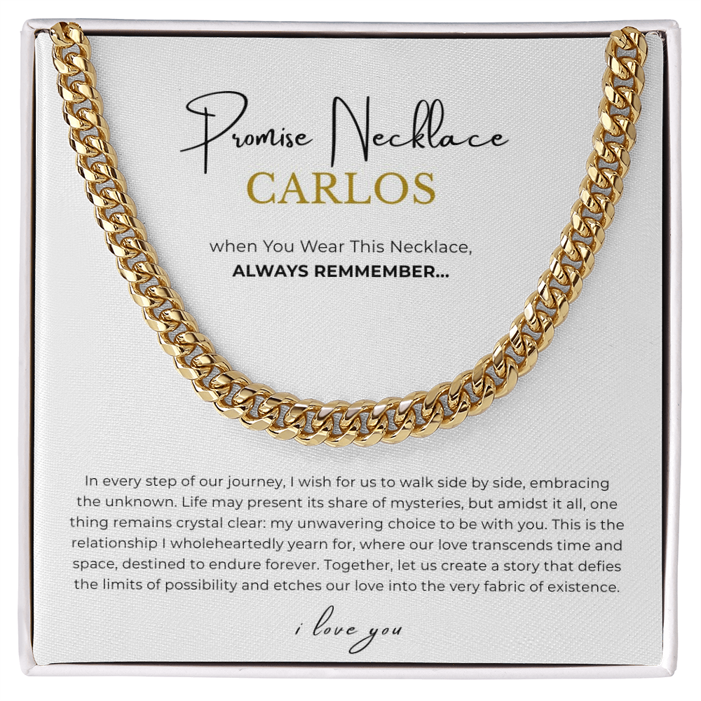 Personalized Promise Necklace Cuban Link Chain
